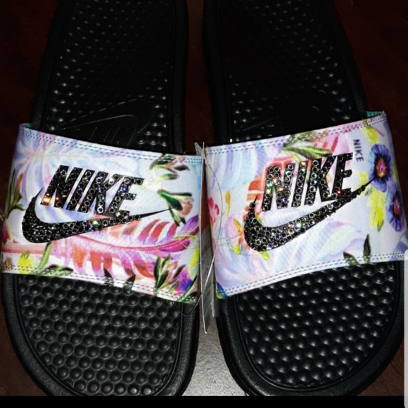 Nike Slides Benassi Bling Diamond Floral - Picture 3 of 7